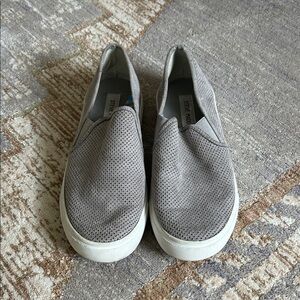 Steve Madden Light Grey Perforated Slip-On Sneakers Size 7.5